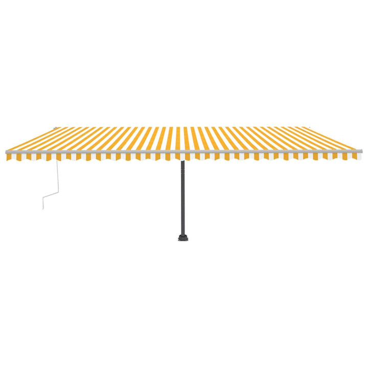 vidaXL Manual Retractable Awning with LED 300x250 cm Blue and White