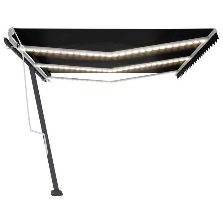 vidaXL Manual Retractable Awning with LED 300x250 cm Blue and White
