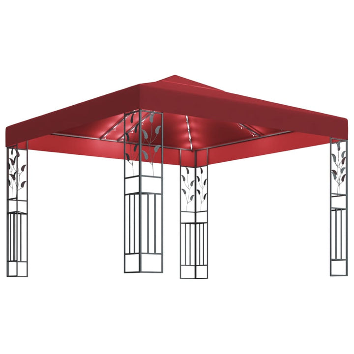 vidaXL Gazebo with LED String Lights 3x3 m Anthracite