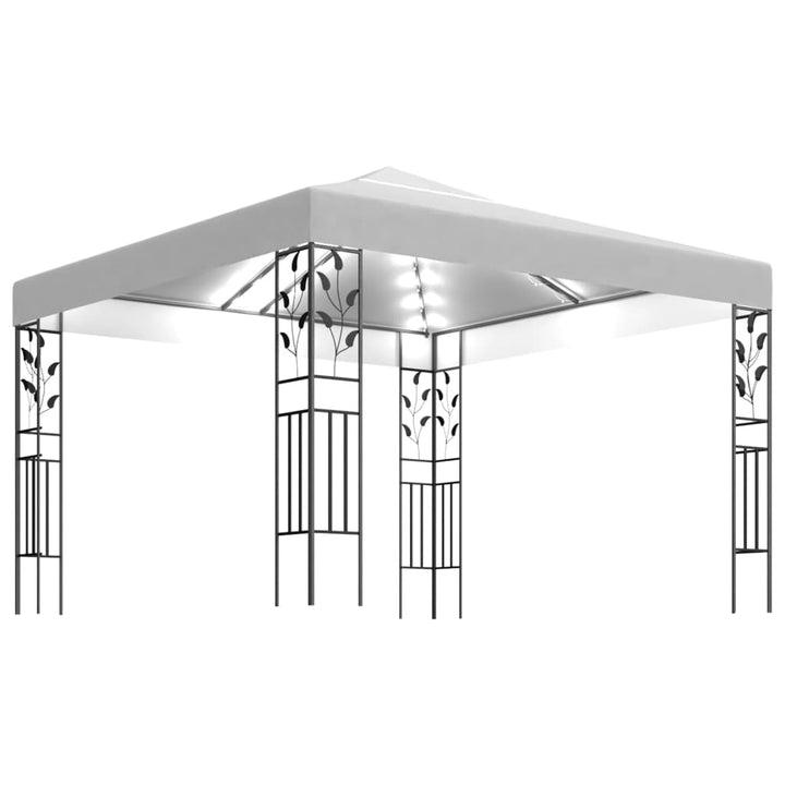 vidaXL Gazebo with LED String Lights 3x3 m Anthracite