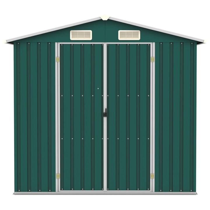 vidaXL Garden Shed Green 205x129x183 cm Galvanised Steel
