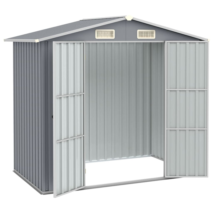 vidaXL Garden Shed Green 205x129x183 cm Galvanised Steel