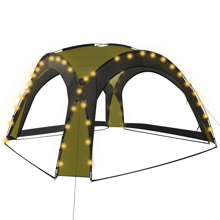 vidaXL Party Tent with LED and 4 Sidewalls 3.6x3.6x2.3 m Blue
