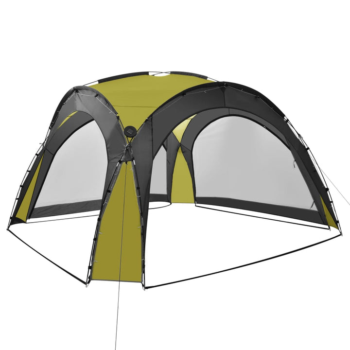 vidaXL Party Tent with LED and 4 Sidewalls 3.6x3.6x2.3 m Blue