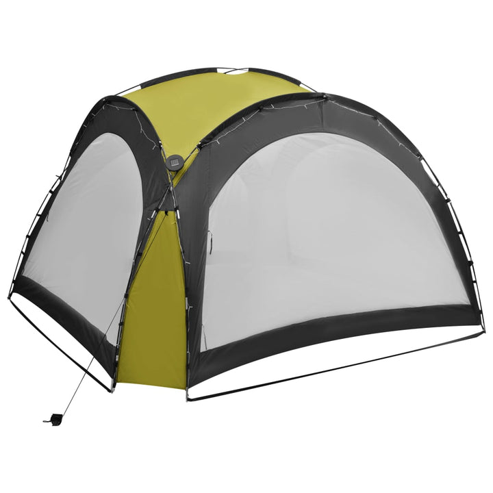 vidaXL Party Tent with LED and 4 Sidewalls 3.6x3.6x2.3 m Blue