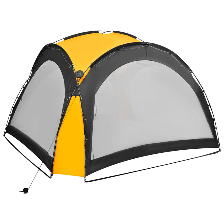 vidaXL Party Tent with LED and 4 Sidewalls 3.6x3.6x2.3 m Blue