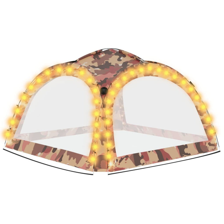 vidaXL Party Tent with LED and 4 Sidewalls 3.6x3.6x2.3 m Blue