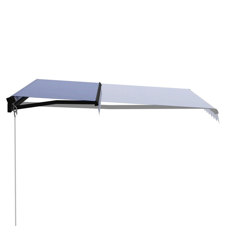 vidaXL Manual Retractable Awning with LEDs Burgundy 400x300 cm