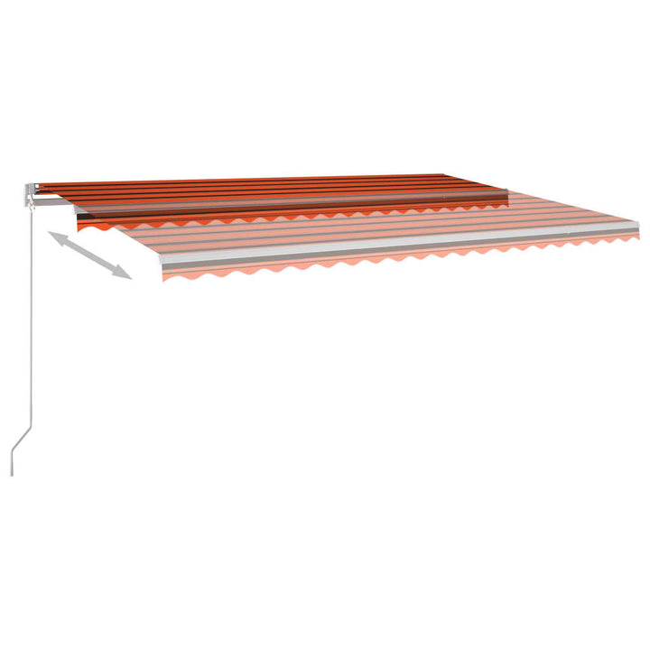 vidaXL Manual Retractable Awning with LED Burgundy 300x250 cm