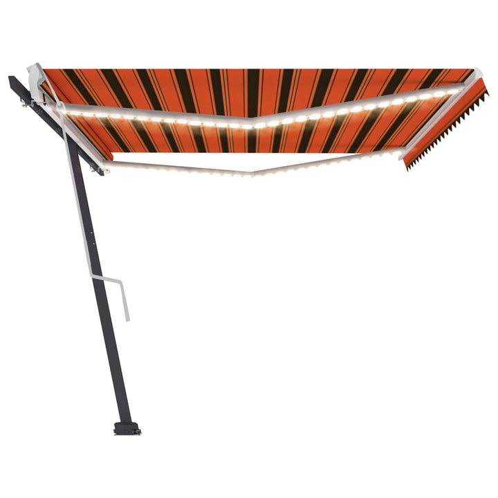 vidaXL Manual Retractable Awning with LED 300x250 cm Blue and White