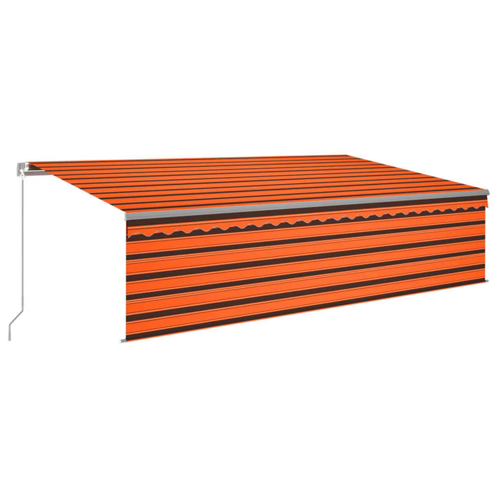 vidaXL Manual Retractable Awning with Blind&LED 3x2.5m Blue&White
