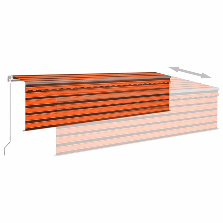 vidaXL Manual Retractable Awning with Blind&LED 3x2.5m Blue&White
