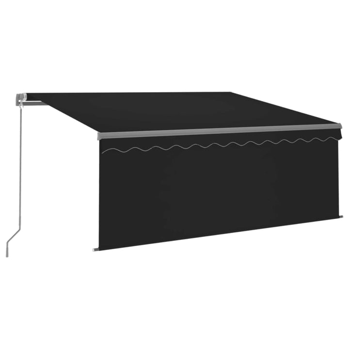 vidaXL Manual Retractable Awning with Blind&LED 3x2.5m Blue&White