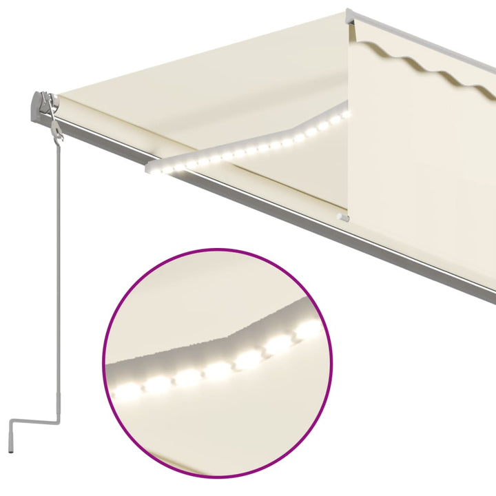 vidaXL Manual Retractable Awning with Blind&LED 3x2.5m Blue&White