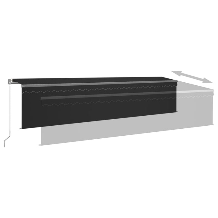 vidaXL Manual Retractable Awning with Blind&LED 3x2.5m Blue&White