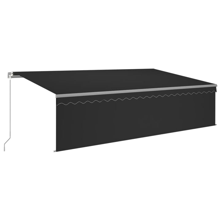 vidaXL Manual Retractable Awning with Blind&LED 3x2.5m Blue&White