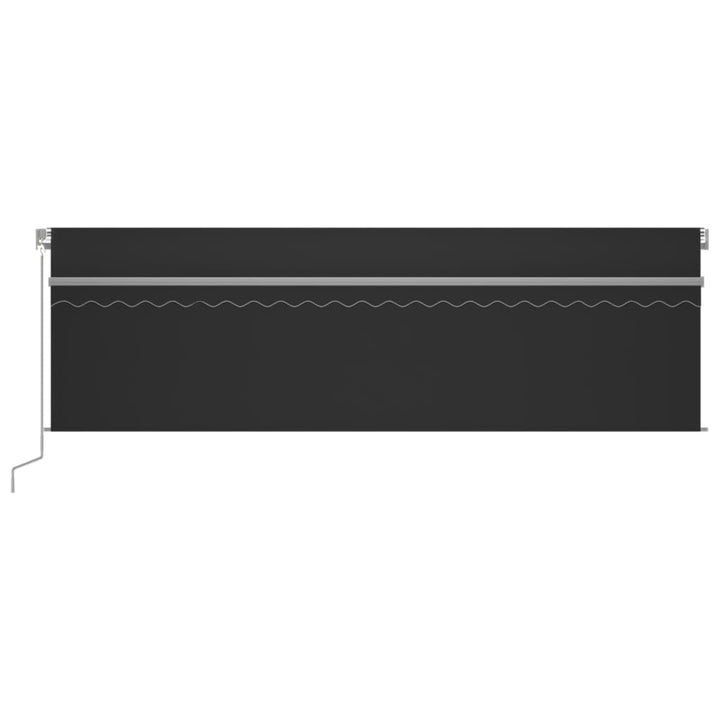 vidaXL Manual Retractable Awning with Blind&LED 3x2.5m Blue&White