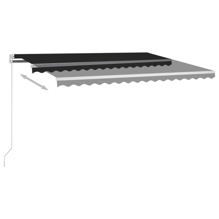 vidaXL Manual Retractable Awning with LED Burgundy 300x250 cm