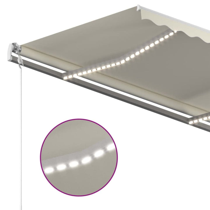 vidaXL Manual Retractable Awning with LED Burgundy 300x250 cm