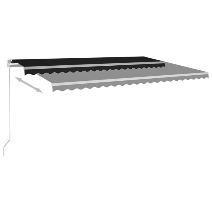 vidaXL Manual Retractable Awning with LED Burgundy 300x250 cm