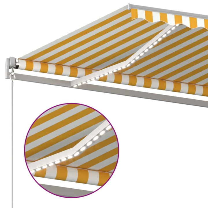 vidaXL Manual Retractable Awning with LED Burgundy 300x250 cm