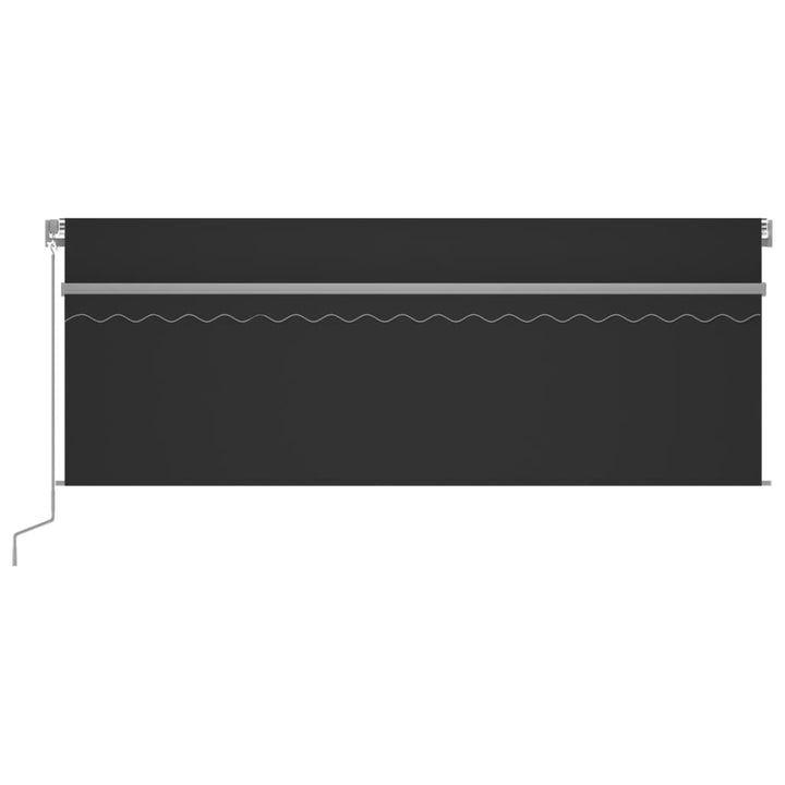 vidaXL Manual Retractable Awning with Blind&LED 3x2.5m Blue&White