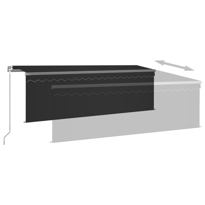 vidaXL Manual Retractable Awning with Blind&LED 3x2.5m Blue&White