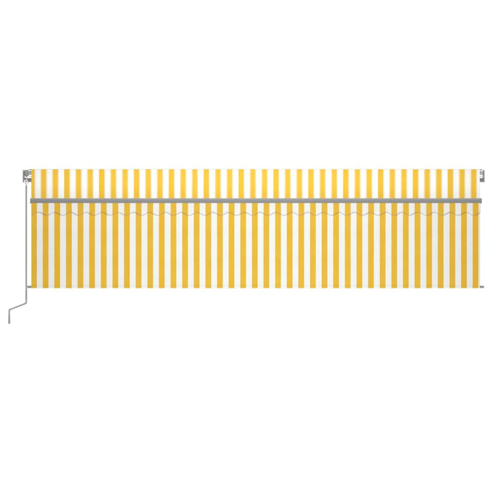 vidaXL Manual Retractable Awning with Blind&LED 3x2.5m Blue&White