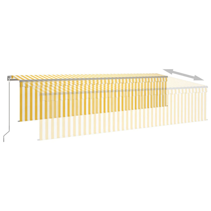 vidaXL Manual Retractable Awning with Blind&LED 3x2.5m Blue&White