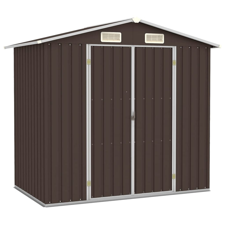 vidaXL Garden Shed Green 205x129x183 cm Galvanised Steel