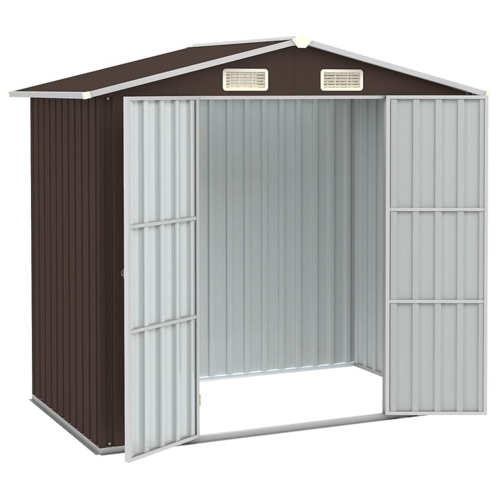 vidaXL Garden Shed Green 205x129x183 cm Galvanised Steel
