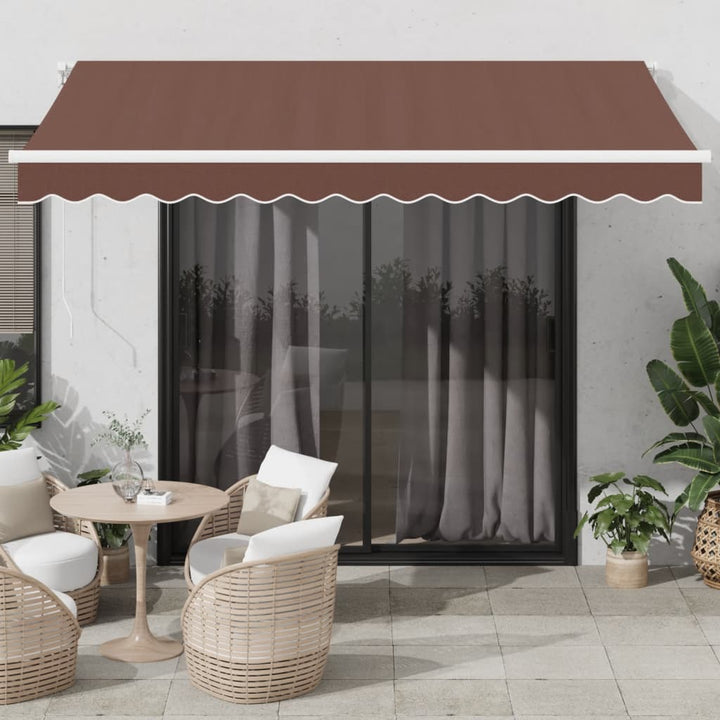vidaXL Manual Retractable Awning with LED Burgundy 300x250 cm