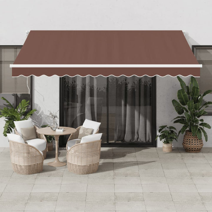 vidaXL Manual Retractable Awning with LED Burgundy 300x250 cm