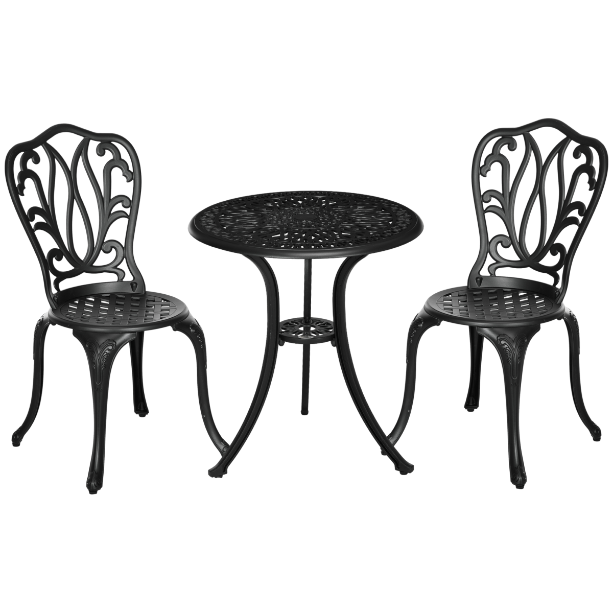3 Piece Patio Bistro Set Outdoor Table Set Umbrella Hole