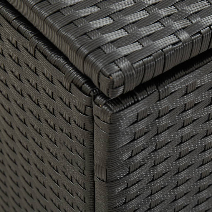 vidaXL Garden Storage Box Poly Rattan 200x50x60 cm Black