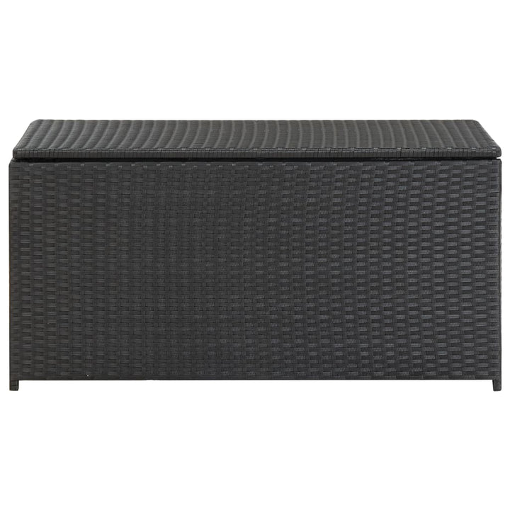 vidaXL Garden Storage Box Poly Rattan 200x50x60 cm Black