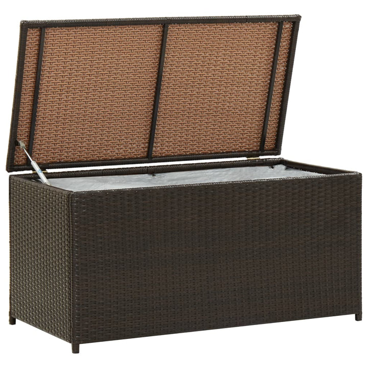 vidaXL Garden Storage Box Poly Rattan 200x50x60 cm Black