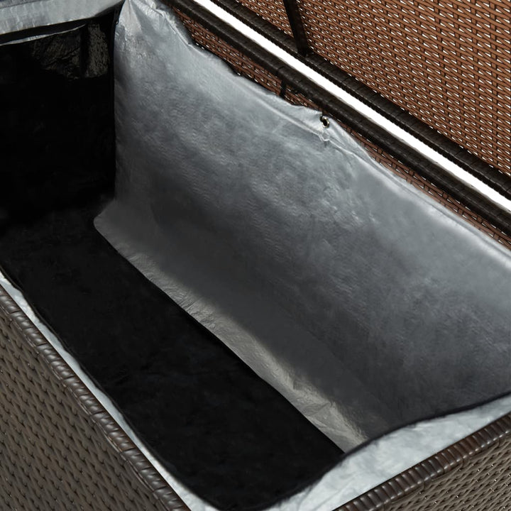 vidaXL Garden Storage Box Poly Rattan 200x50x60 cm Black