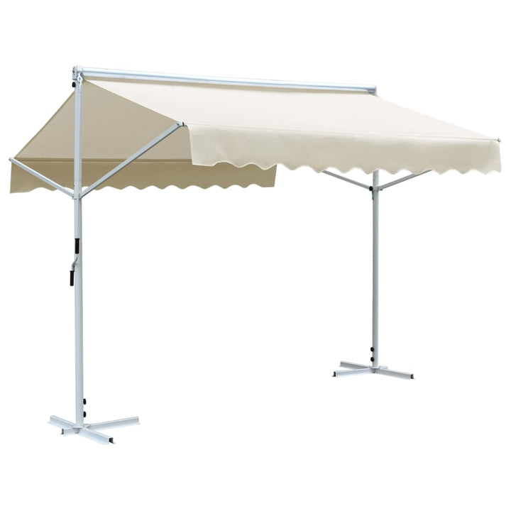 vidaXL Free Standing Awning Blue and White 300x300 cm Fabric and Steel