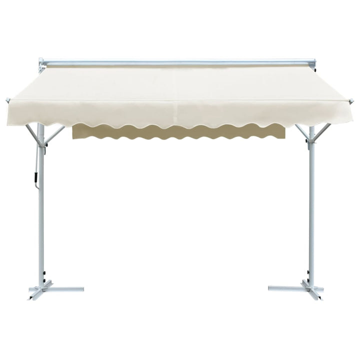 vidaXL Free Standing Awning Blue and White 300x300 cm Fabric and Steel