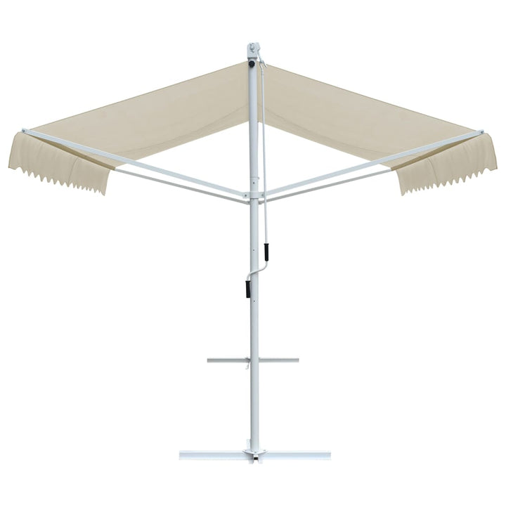 vidaXL Free Standing Awning Blue and White 300x300 cm Fabric and Steel