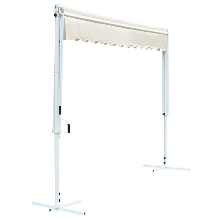 vidaXL Free Standing Awning Blue and White 300x300 cm Fabric and Steel