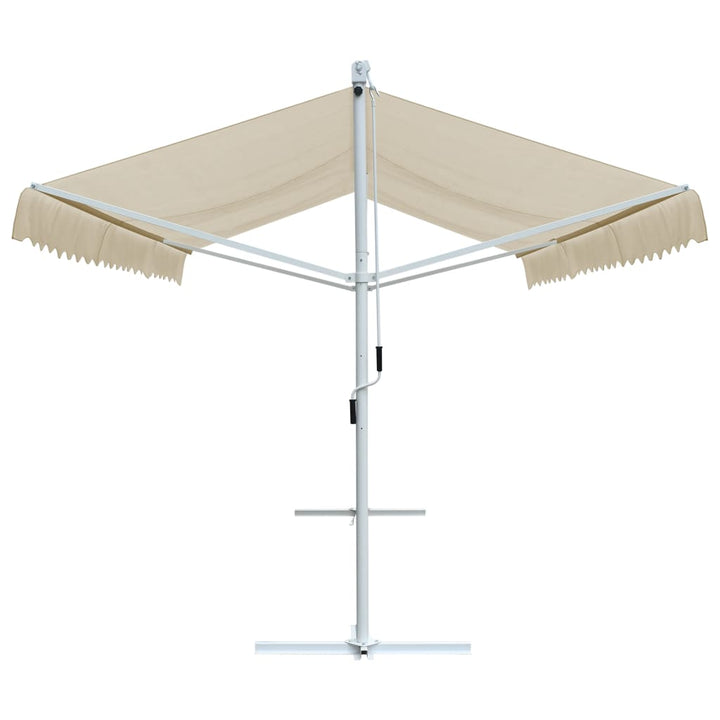 vidaXL Free Standing Awning Blue and White 300x300 cm Fabric and Steel