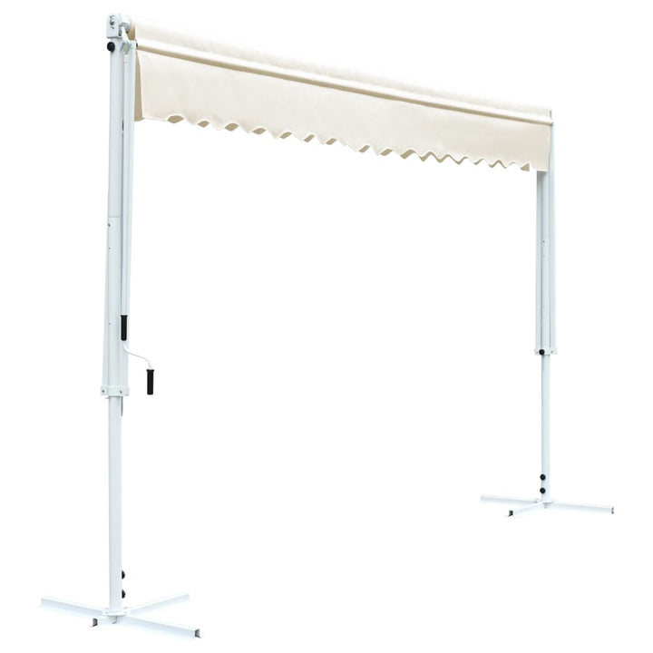 vidaXL Free Standing Awning Blue and White 300x300 cm Fabric and Steel