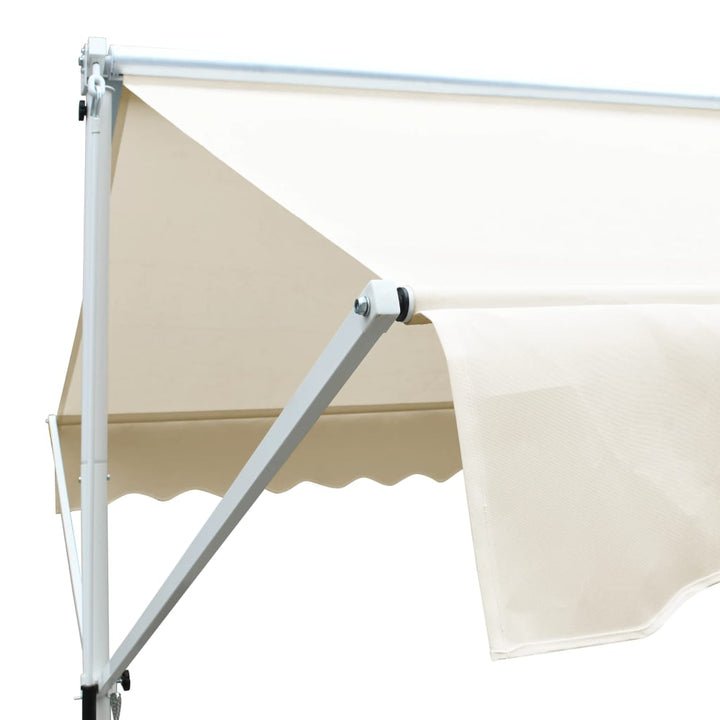 vidaXL Free Standing Awning Blue and White 300x300 cm Fabric and Steel
