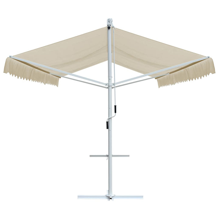 vidaXL Free Standing Awning Blue and White 300x300 cm Fabric and Steel