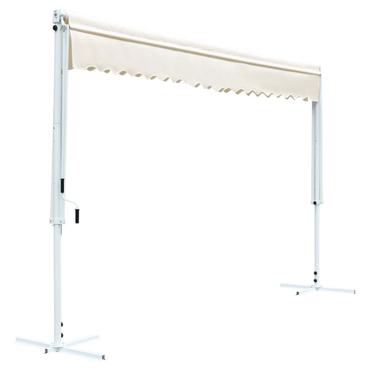 vidaXL Free Standing Awning Blue and White 300x300 cm Fabric and Steel