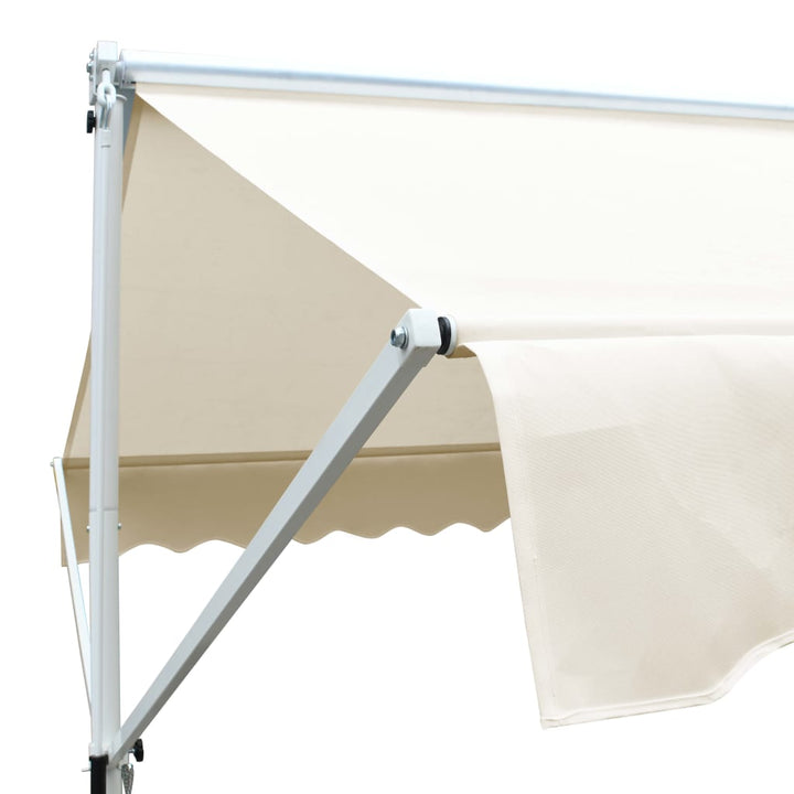 vidaXL Free Standing Awning Blue and White 300x300 cm Fabric and Steel