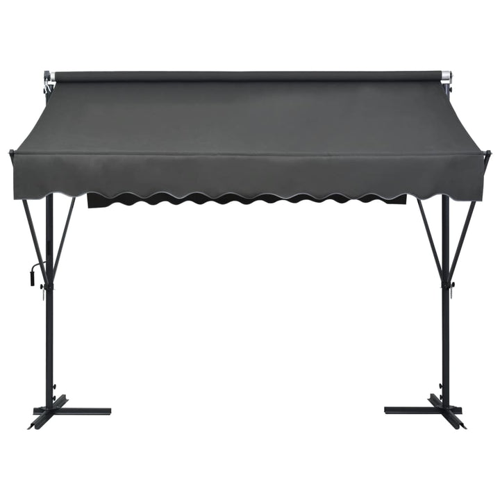 vidaXL Free Standing Awning Blue and White 300x300 cm Fabric and Steel