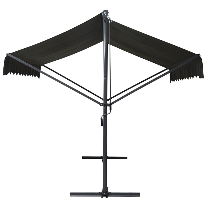 vidaXL Free Standing Awning Blue and White 300x300 cm Fabric and Steel